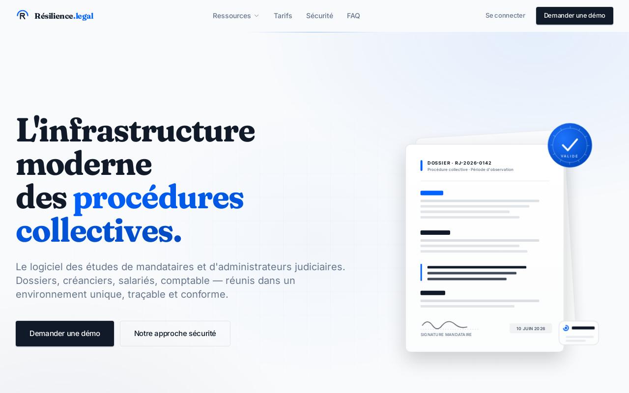 Résilience.legal — aperçu du site